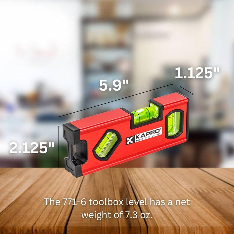 Kapro - 771M TWIN Magnetic Heavy Duty Toolbox Level - For Leveling and Measuring - Features V-Groove and Magnet Base - VPA Certified - 6 Inch - Image 5